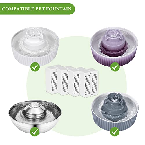 Image of Cepheus 16 Pack Cat Water Fountain Filter with 4 Foam, Cupcake Pet Fountain Replacement Filters for Ceramic Cat Water Fountain, Carbon Fountain Filter Set