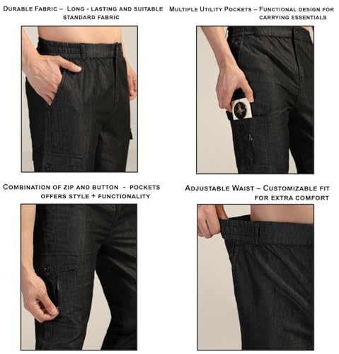 Image of TOPLOT Men's Regular Fit Causal Trouser || Pant for Man || Jeans for Man (Cargo-Jeans-5259)
