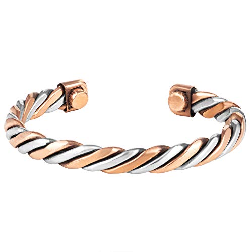 Aheli Indian Three Metal Copper Brass Peace Healing Chakra Yoga Meditation Mantra Jewelry Adjustable Cuff Bracelet For Women And Men #TOP2