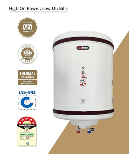 Image of DIGISMART 15L Storage Water Geyser Hotline | 2000W | BEE 5 Star Rated | Anti-Rust Metal Body | Heavy Duty ISI Heating Element | Adjustable Thermostat | Free Installation Kit | 3 Year Warranty | Ivory