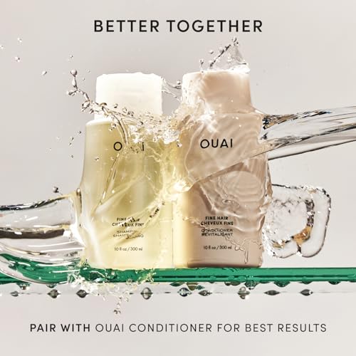 OUAI Fine Hair Shampoo Refill Volumizing Shampoo for Fine Strands Made with Biotin Keratin Chia Seed Oil Strengthens Nourishes Thickens Color Safe Sulfate Free Hair Care 32 Fl oz