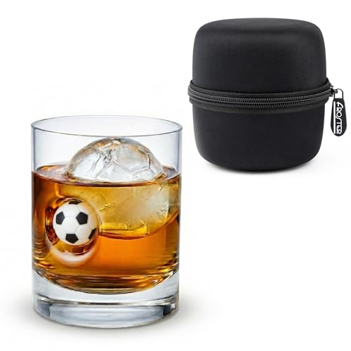 Froster Whiskyglas mit Fußball, Whiskey Glas mit Ball, Fußball Geschenke für Männer, Fußballfans Tumbler, 300 ml