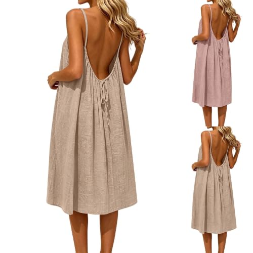 Robe mi-longue femme été fluide casual et robe dos nu chic