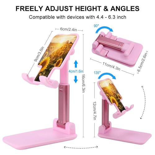 Support téléphone réglable et pliable pour smartphone iPhone et Android stable