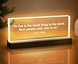 Custom Quote Plaque – Personalized Acrylic Sign with Your Words, Optional LED Light Base