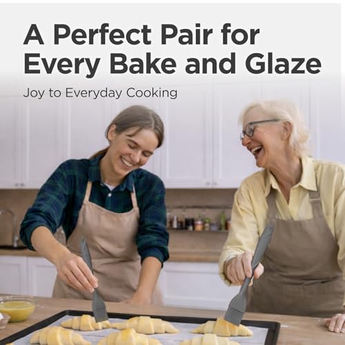 Kitchen Mama WaltzGrip Platinum Silicone Basting Pastry Brush: Set of 2 Heat-Resistant Brushes for Cooking, Baking, Grilling, and Spreading Oil or Butter - Dishwasher-Safe (Metal Gray) by Kitchen Mama - Image 7