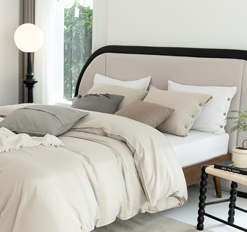 Talasily Linen Duvet Cover Set, Beige, King — view 2