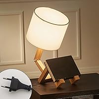 Elinkume&reg; Creativa lampada da scrivania robot, mensola regolabile lampada da comodino in legno con...