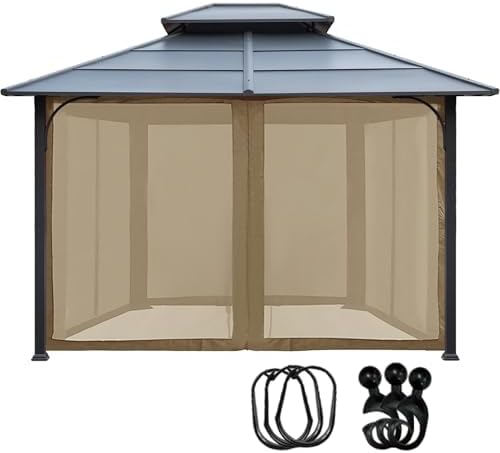 EasyLee 10x12 Gazebo Replacement Mosquito Netting with Zippered Entry, Universal 4-Sided Mesh Walls image 12