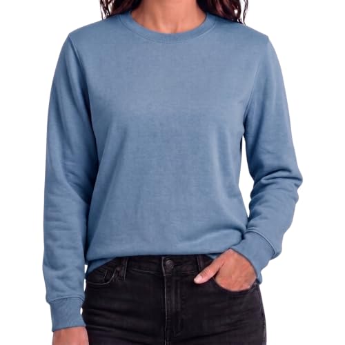Image of Women's Crew Neck Sweatshirt Ladies Plain Cotton Fashion Basics Oversized Fleece Pullover Jumper for Women (16+ Color also Plus (UK, Alpha, L, Regular, Regular, Sky)