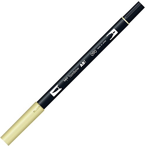 トンボ鉛筆 筆ペン デュアルブラッシュペン AB-T ベビーイエロー 6本 AB-T090-6P