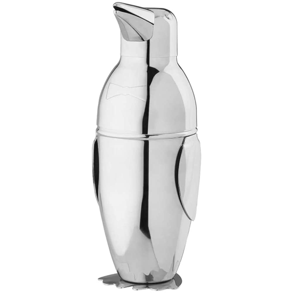 Coctelera de pingüino en acero inoxidable para mezclas perfectas sin derrames
