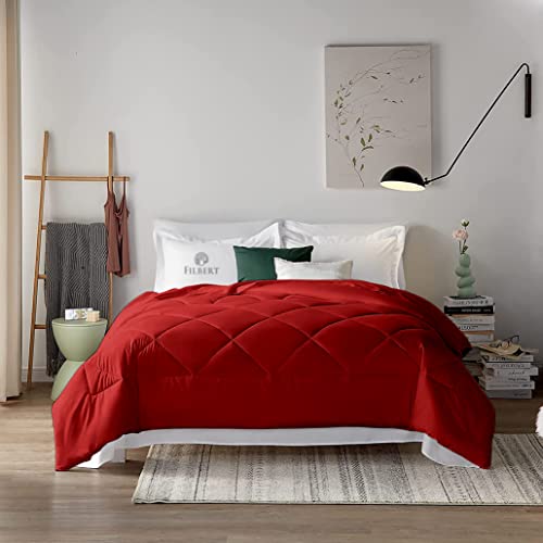 Image of Filbert - 400 GSM Microfiber Rajai Double Bed Comforter, Super Soft Heavy Double Bed Blanket for Winter Diamond Stitch (90 inch x 100 inch Inches /228cm x 254cm) - Comforter Double Bed|Burgundy