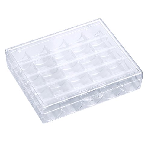 HENGSONG 25pcs Plastic Clear Bobbin Box Organizers Storage Case Box