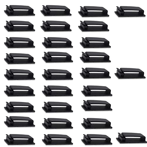 30 Stücks Kabelhalter Selbstklebende 3M selbstklebende Kabelklemmen Kabelhalter Kabelclips für Laptop, Ethernet Kabel, Schreibtisch, Büro USB-Ladekabel/Netzkabel/TV-Kabel/Mauskabel Office Home Cover