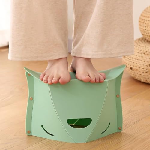 Image of Portable Foldable Stool with Storage Basket, Multi-Purpose Collapsible Seat, Lightweight Folding Chair for Camping, Fishing, Travel, Picnic, Outdoor Waiting, Grocery Carry Bag, 1 Piece