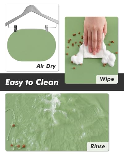 Absorbent Dog Food Mat-Dog Cat Mat for Food and Water Bowl, Quick Dry Pet Food Mat, No Stains Pet Feeding Pad, Cat Accessories Pet Supplies Mat for Messy Drinkers — view 4