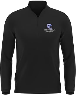 Official NCAA Collegiate Men's Active Sport Quarter Zip Pullover, Left Chest Logo Black Collection