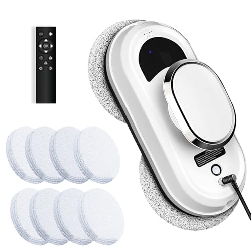 SAILESI Window Cleaner Robot, 5600Pa Strong Suction Window Automatic Cleaning Robot, Smart Path Planning, Powerful Dual Spinning Mop, Remote Control, Dual Safety Protection for Effortless Cleaning