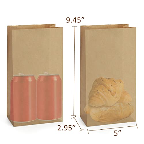 Shopday Paper Lunch Bags 4Lb 100 Pack Brown Paper Bags 5X2.95X9.45" Recyclable Kraft Sack Lunch Bags Snacks Bags Grocery Bags For Food Storage & Packing #TOP1
