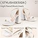 IDIFU White Strappy Platform High Heels for Women - Chunky Block Square Toe Sexy Wedding Bridal Dress Shoes - Open Toe Ankle Strap Heeled Sandals - Comfortable Thick Heels (White Pu, 11)
