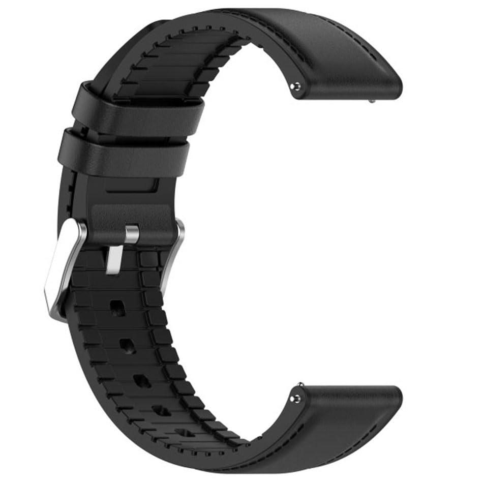 Image of AONES 20mm Watch Strap Leather Silicone Belt Compatible for Timex Analog Twhg03Smu26 Smartwatch Hook Band