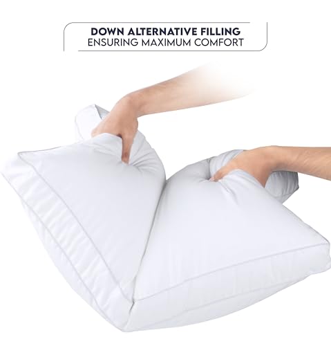Image of Utopia Bedding Bed Pillows for Sleeping Standard Queen Size (White), Set of 4, Cooling Hotel Quality, Gusseted Pillow for Back, Stomach or Side Sleepers