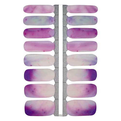 MY NAILS Nagelfolien Lila Wolken I 16 ultra-dünne Nagellack-Streifen Muster/Lila I Selbstklebende Premium Nail Art Wraps I Hält auf Natur- sowie lackierten, Acryl-, Gel- & Shellac-Nägeln