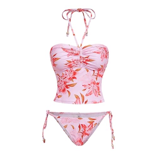 Maillot de bain dos nu anti-glisse et slip confortable à motif floral pour femme active