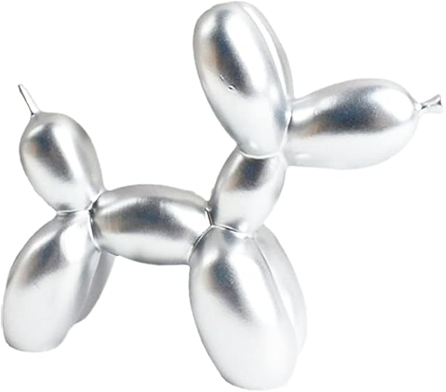 NA Mini Balloon Dog Resin Figurine Resin Balloon Dog Sculpture Home Decor Crafts for Home Living Room Party Desk Shelf Cake Decor