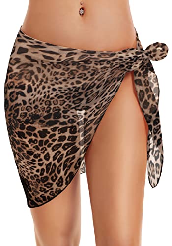 Image of Swimsuit Coverups for Women Sarong Beach Bikini Wrap Sheer Short Skirt Chiffon Scarf for Swimwear