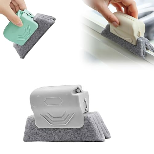 Cepillo Mágico Para Limpiar Ranuras De Ventanas, Nuevo Juego De Herramientas Para Limpiar Ranuras De Ventanas, Ideal Para Puertas Corredizas, Líneas De Azulejos Y Contraventanas Gris