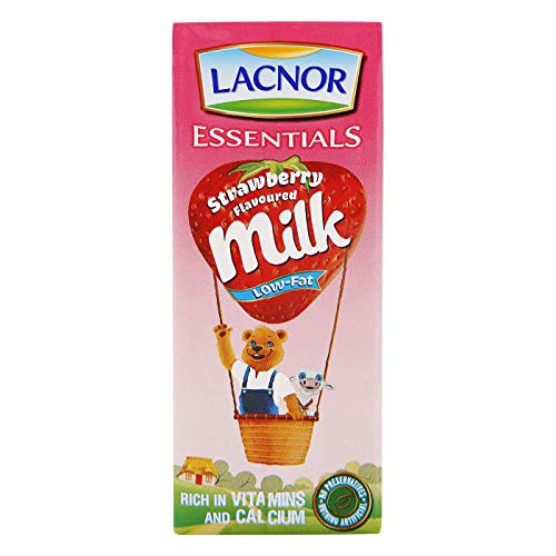 Lacnor Essentials Strawberry Flavoured Milk, 8 X 180 ml