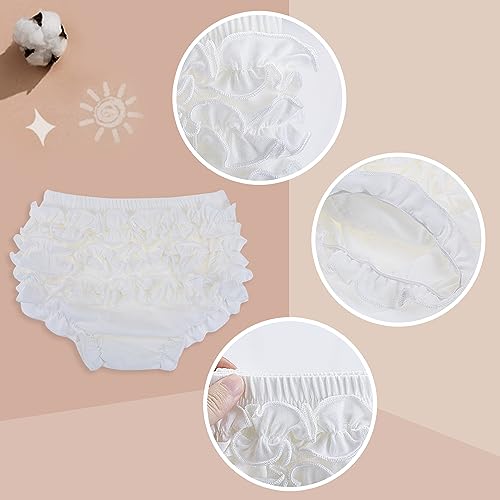 Billion Xin Kleinkind Unterhosen Mädchen Baby Rüschen Höschen Windel Abdeckung Baumwolle Baby Girl Bloomers (Weiß)