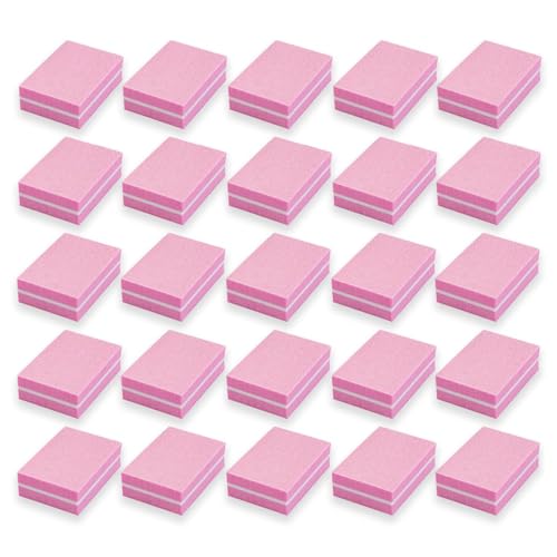 Limas de Uñas Profesionales,50 PCS Bloque de Lima y Pulidor con Doble Cara Grano 100/180 Lavable para Uñas Gel y Acrílico Taco Pulidor de Uñas Profesional