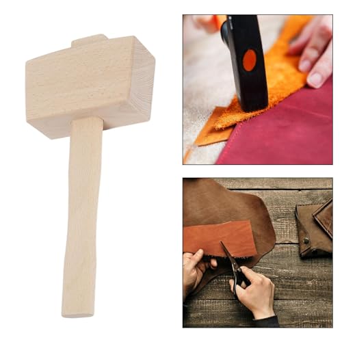 Martillo de madera para carpintería mazo manual ergonómico de 25.1cm 5