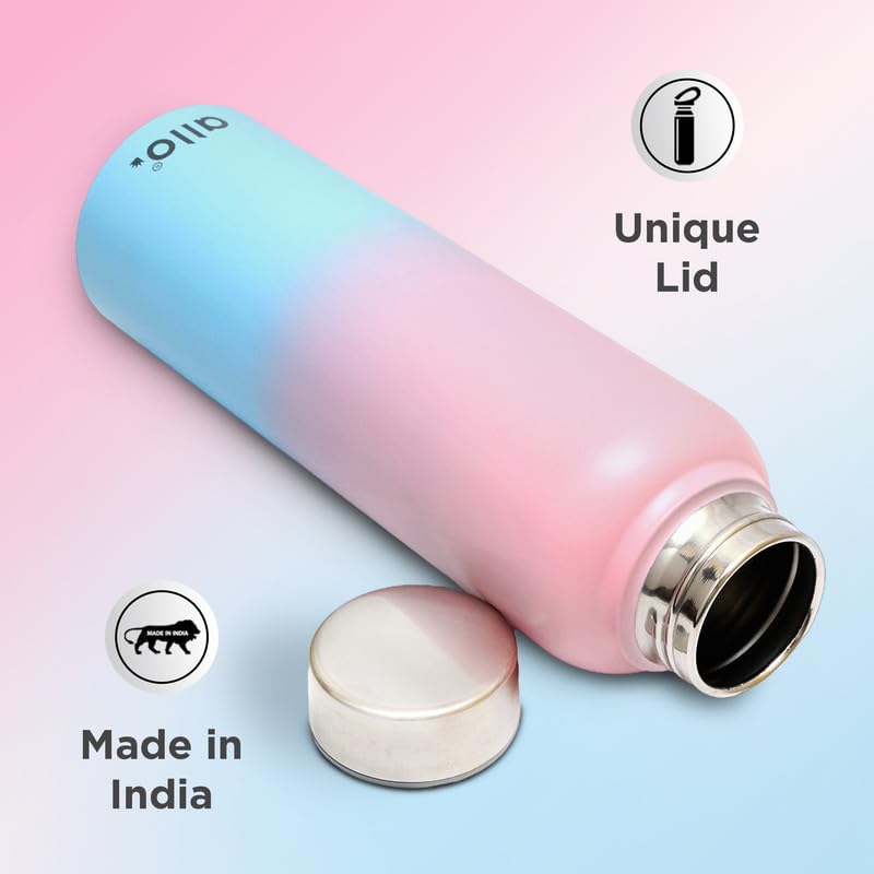 Image of Allo Stainless Steel Water Bottle For Adults, Kids 950ml Water Bottles For School, Office, Sports, Gym 950ml Water Bottle For Men And Women, Pack Of 2| Leak Proof, Bpa Free, Pink And Baby Blue