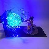 Dragon Ball Z Son Goku für kreative mit Nachttischlampe LED Nachtlicht Geschenke Lampe Zimmer Tischlampen Home Decoration DIY-Anwendbar auf Weihnachtsgeschenke-w, Blau W
