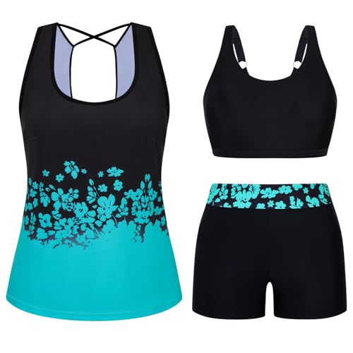 Arolina 3 Piece Swimsuits for Women Tankini Sets Modest Bathing Suits Plus Size Swimsuit Swimwear 2026
