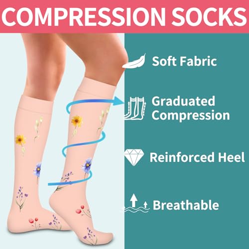 Image of COOLOVER Copper Compression Socks for Women and Men(6 Pairs)-Best Support for Running, Athletic, Travel