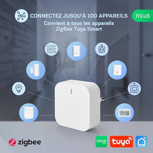 Passerelle ZigBee NOUS E1 pour centraliser 128 interrupteurs, volets roulants et prises
