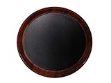 Color: caoba/negro Staab \'s Gastro Bandeja Redonda de Caoba Negro con Superficie Antideslizante, Bandeja Camarero, Bandeja para Servir, Cerveza Cristal Portador, gläserta blett, Negro, diámetro 42 cm
