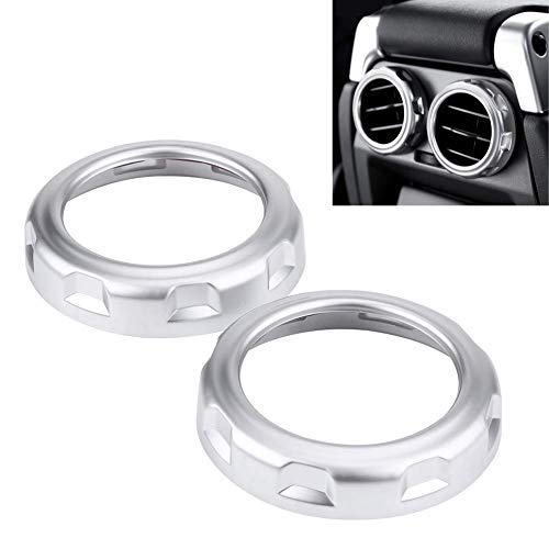 Acouto Car Rear Air Outlet Vent Ring Trim 2pcs Car Interior Air Condition Air Vent Outlet Ring Cover Trim Sticker Fit for Discovery 4 LR4 2009-2016 for 3 LR3 2004-2009