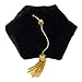 Fristaden Graduation Doctoral Tam, 6-Sided, Black Velvet Band, Gold Tassel, XS-XL
