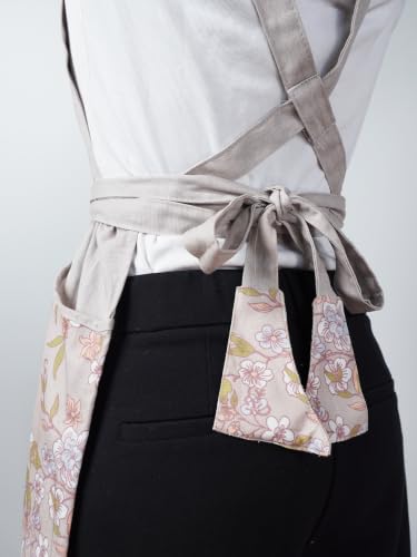 Image of 100% Cotton Unisex Apron - Adjustable Neck Straps, Vibrant Print, Reinforced Stitching, Multipurpose& Deep Pocket - for Cooking, Catering, Gardening, Painting-Printed Aprons