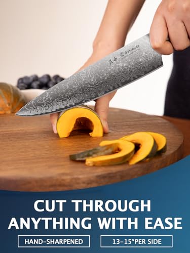 Knife Set, Damascus Knives 2pcs | VG-10 Core Sharp Blade & Ergonomic Natural Rosewood Handle | Full Tang Kitchen Knife Forged 67 Layers Damascus Stainless | Gift Box - Image 5