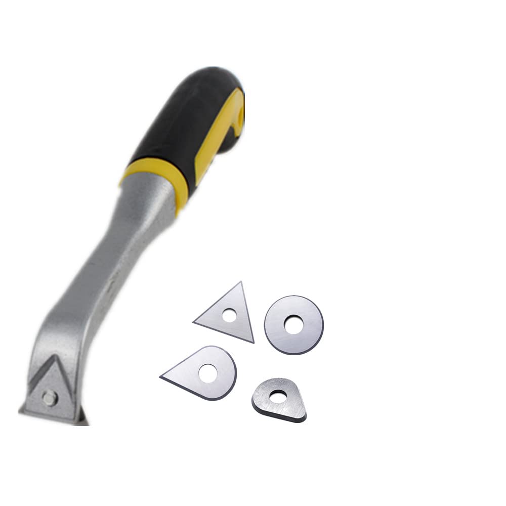 Raspador de pintura de carburo redondo, triangular y en forma de gota, raspadores de mano, para quitar pegamento de pintura, barniz óxido, con cuchilla.