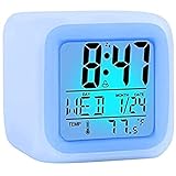 Kids Alarm Clock Wake Up Easy Setting Digital Travel Alarm Clock for Boys Girls, Large Display Time/Date/Alarm with Snooze, Bedside Clock Handheld Sized, LED Night Light Clock - Best Gift for Kids