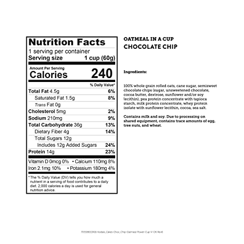 Kodiak Cakes Instant Protein Chocolate Chip Oatmeal In A Cup, 2.12Oz (Pack Of 12) #TOP6