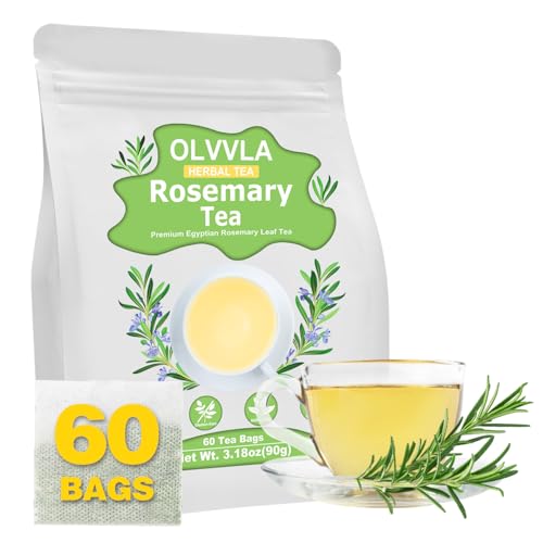 Image of Olvvla - Rosemary Tea Bags - 1.5g X 60 Count - Pure Natural Dried Rosemary Leaves - Cultivated in Egypt - Non-GMO - Caffeine-free - Support Digestion